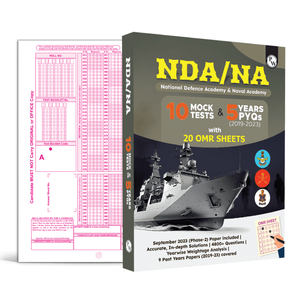 NDA/NA National Defence Academy Naval Academy Mathematics and General Ability -10 Mock Tests and 5 Previous Year Solved Papers 2019-2023 of Phase I and II with 20 OMR Sheets