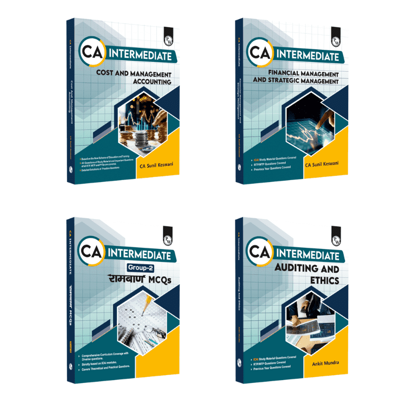 CA Intermediate Group 2 Cost and Management Accounting, Financial Management and Strategic Management, Auditing and Ethics, CA Intermediate Group 2 Ramban MCQ's Including Combo Set of 4 Books