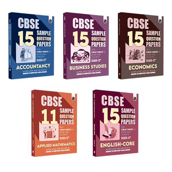 CBSE 15 Sample Question Papers Class 12 Accountancy, Business Studies, Economics, English, Applied Mathematics for 2024 Exam - Set of 5 Books (Mock Test Paper) Adhering to Competency - Based Learning | Embedded Videos and Cheat Sheet for Revision | PYQ 2023 Solved Paper