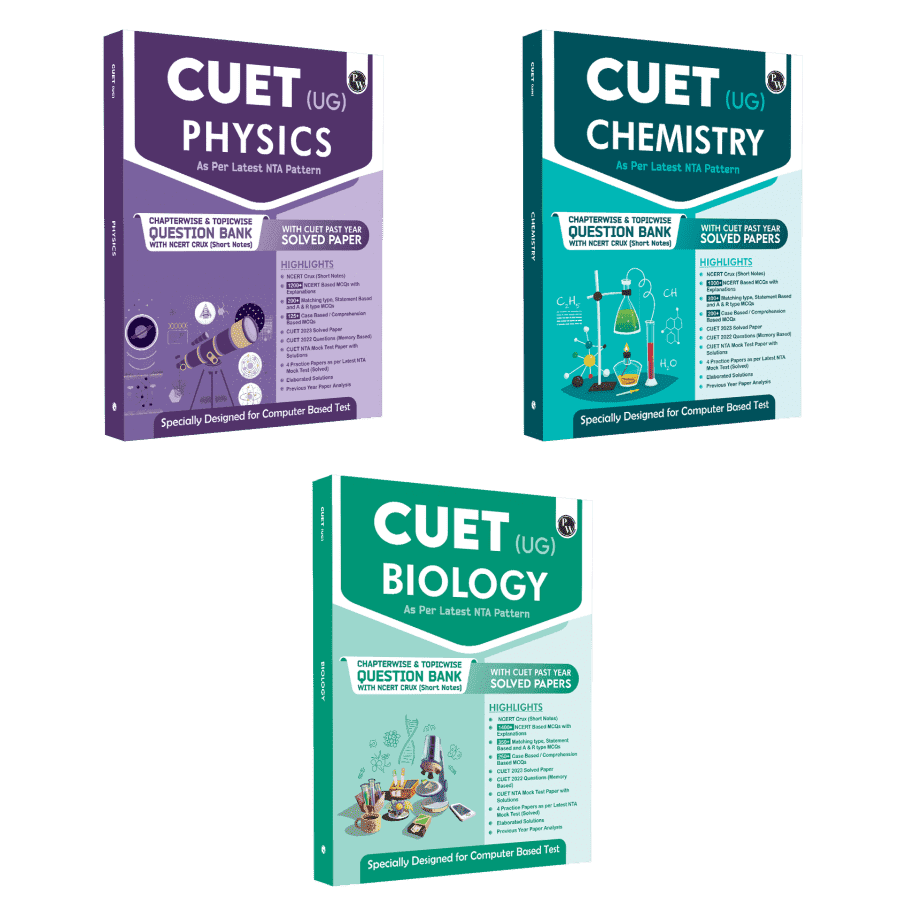CUET UG Physics, Chemistry & Biology Combo Set of 3 books Chapterwise & Topicwise Question Bank (2023- 2024) For Central Universities Entrance Test 2024 