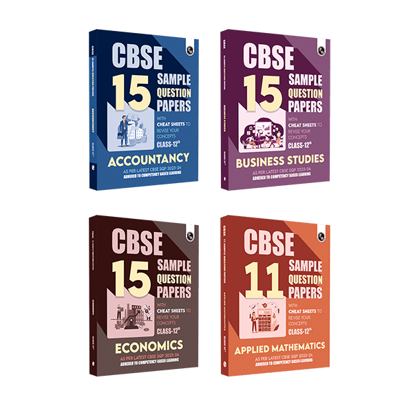 CBSE 15 Sample Question Papers Class 12 Accountancy, Business Studies, Economics, Applied Mathematics, for 2024 Exam - Set of 4 Books (Mock Test Paper) Adhering to Competency - Based Learning | Embedded Videos and Cheat Sheet for Revision | PYQ 2023 Solved Paper