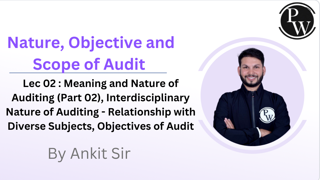 Nature, Objective and Scope of Audit 02 : Meaning and Nature of Auditing (Part 02) || Interdisciplinary Nature of Auditing - Relationship with Diverse Subjects || Objectives of Audit