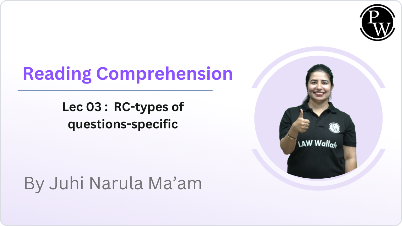 Reading Comprehension 03 : RC-types of questions-specific