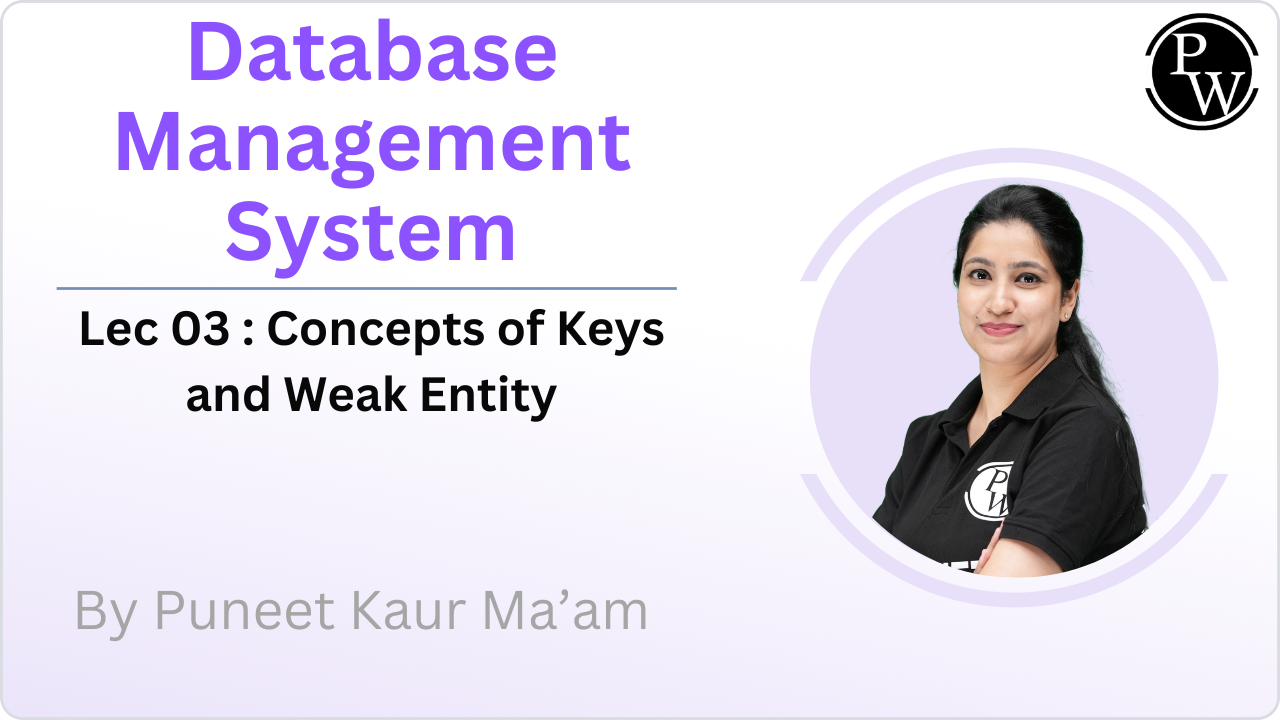 Database Management Systems 03 : Concepts of Keys and Weak Entity 
