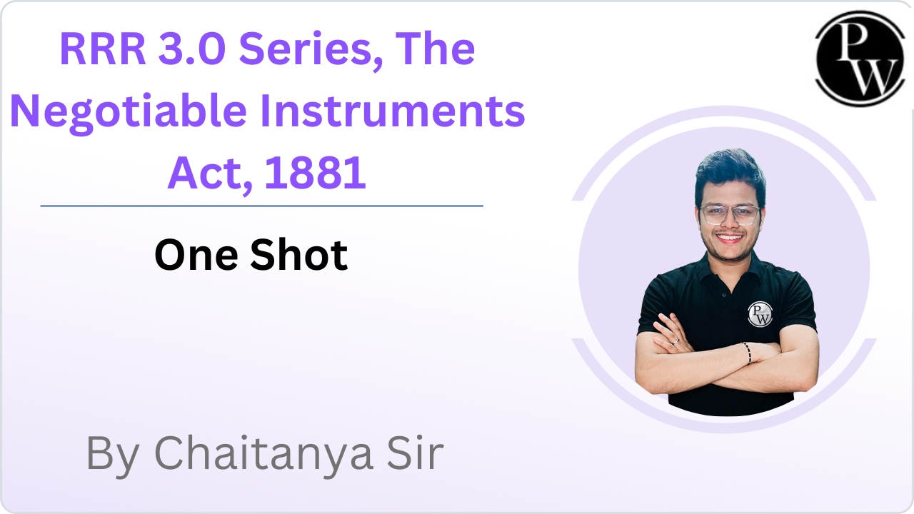 RRR 3.0 Series, The Negotiable Instruments Act, 1881 : One Shot