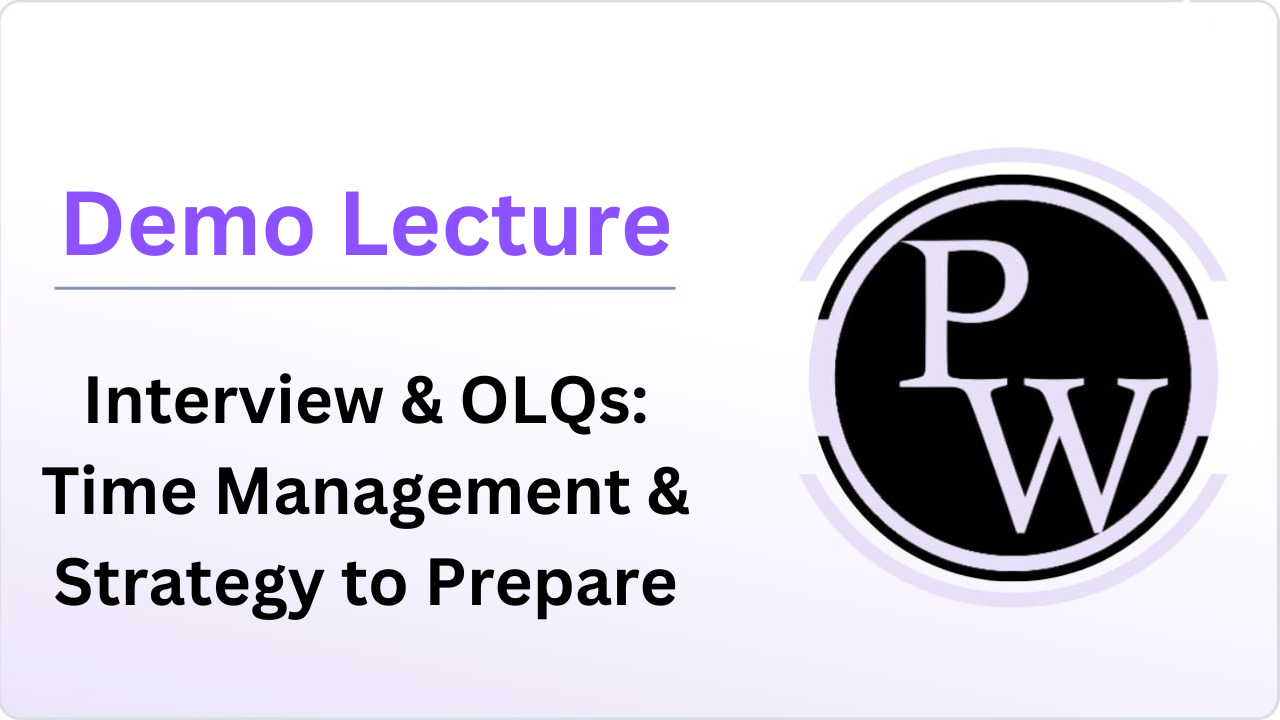 Demo Lecture : OLQ 