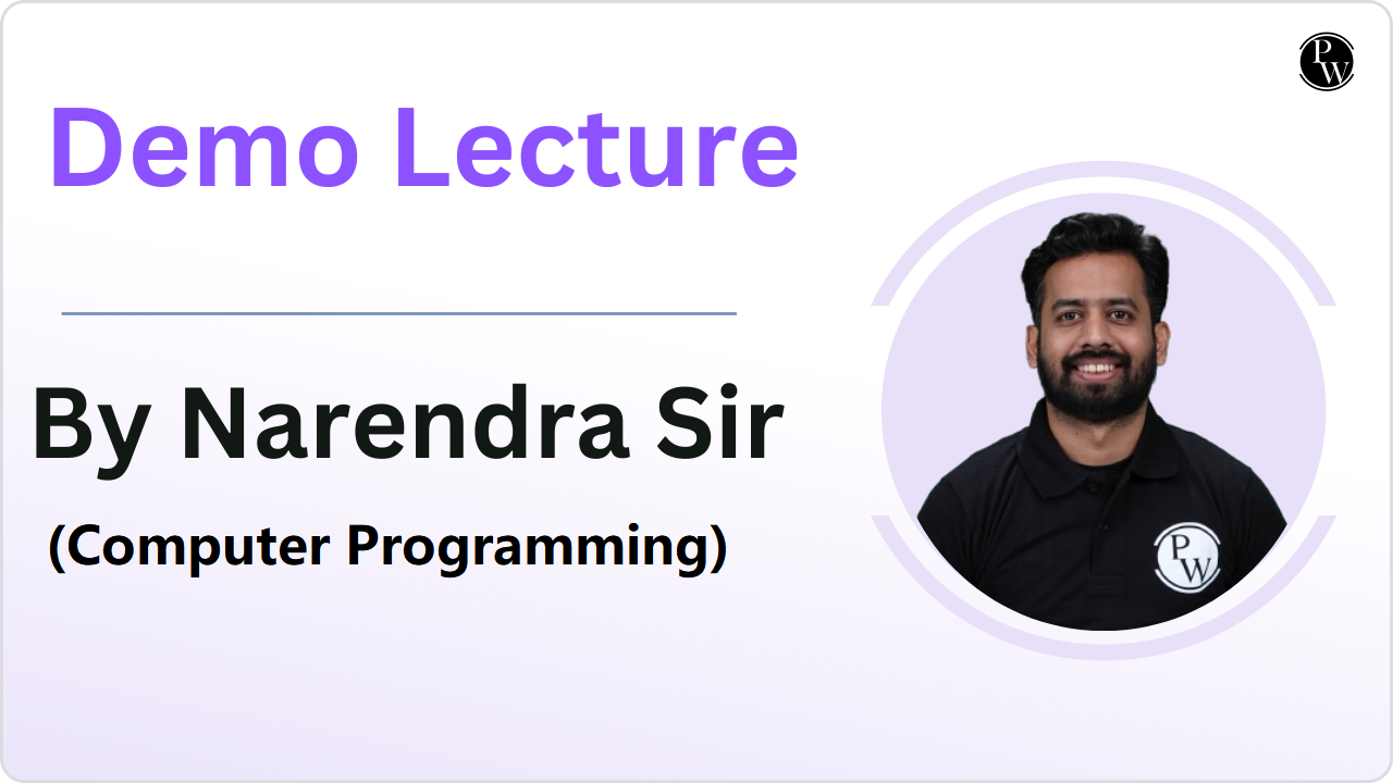Demo Lecture Narendra Sir (Computer programming )