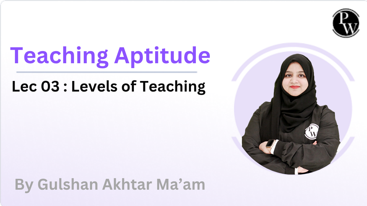 Teaching Aptitude 03 : Levels of Teaching 