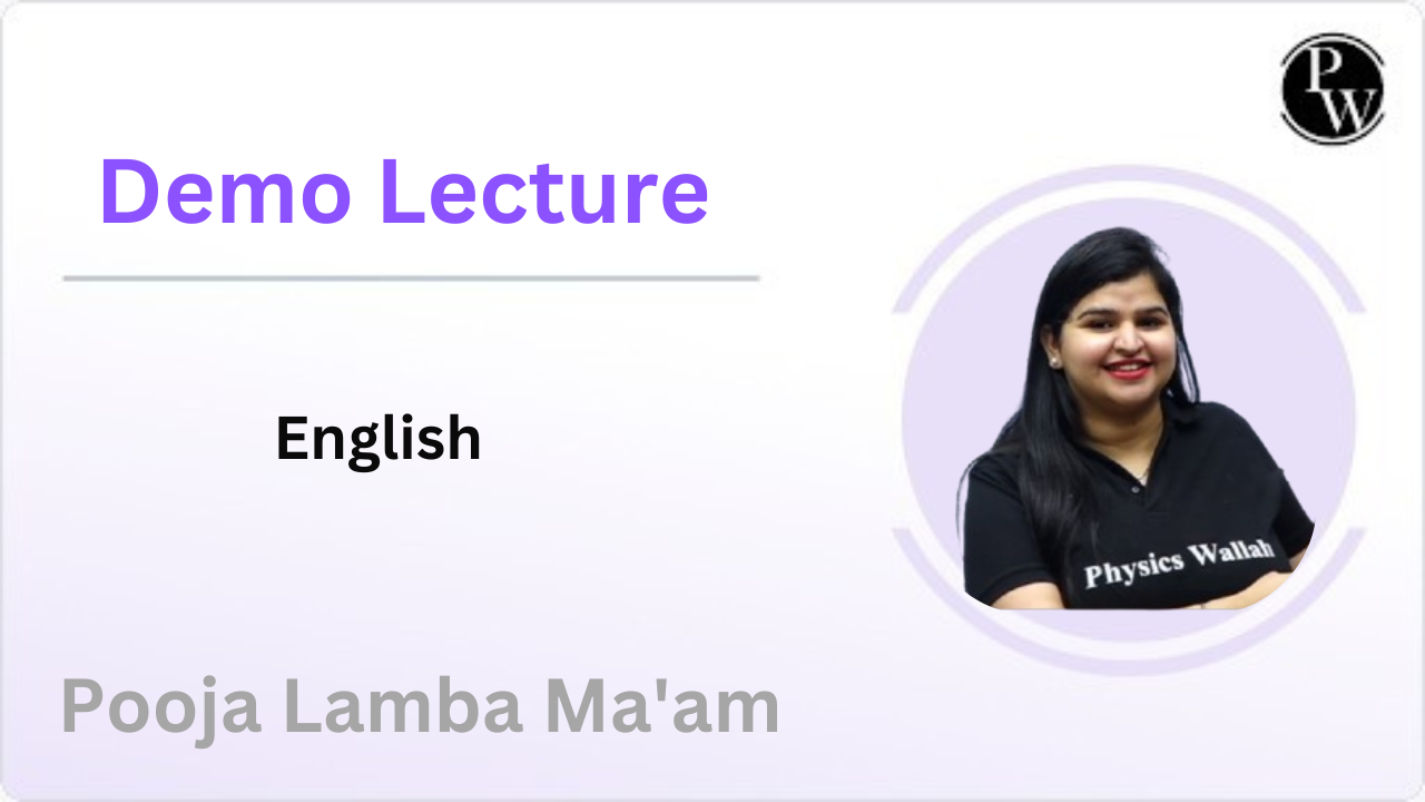 Demo Lecture By Pooja Lamba Ma'am