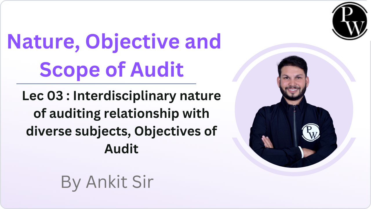 Nature, Objective and Scope of Audit 03 : Interdisciplinary nature of auditing relationship with diverse subjects || Objectives of Audit