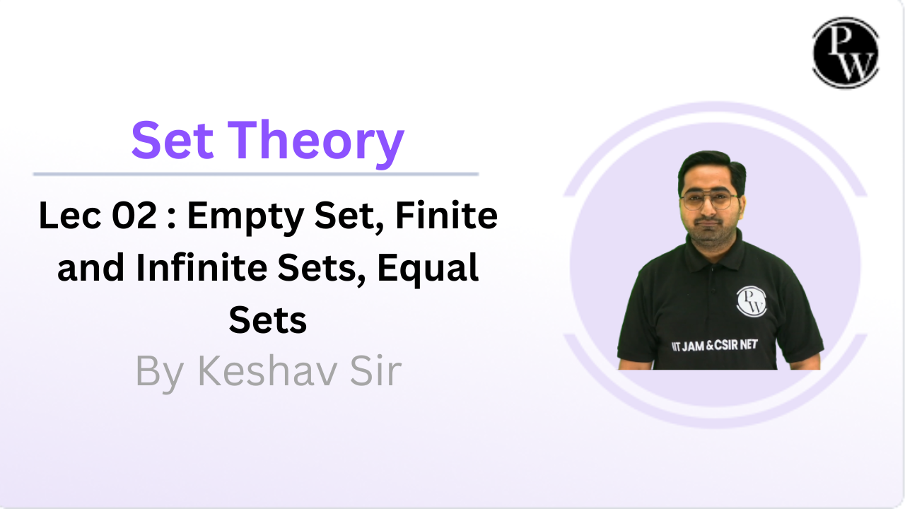 Set Theory 02 : Empty Set, Finite and Infinite Sets, Equal Sets