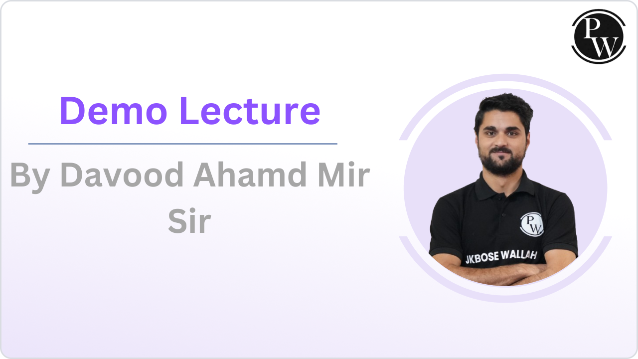 Demo Lecture By Davood Ahamd Mir Sir || Only Video