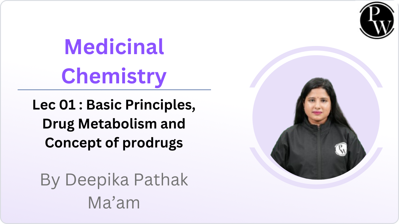 Medicinal Chemistry 01 : Basic Principles, Drug Metabolism and Concept of prodrugs