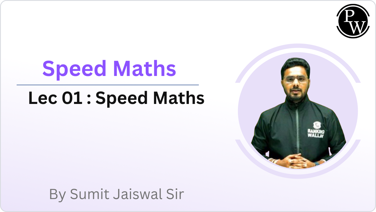 Speed Maths 01 : Speed Maths