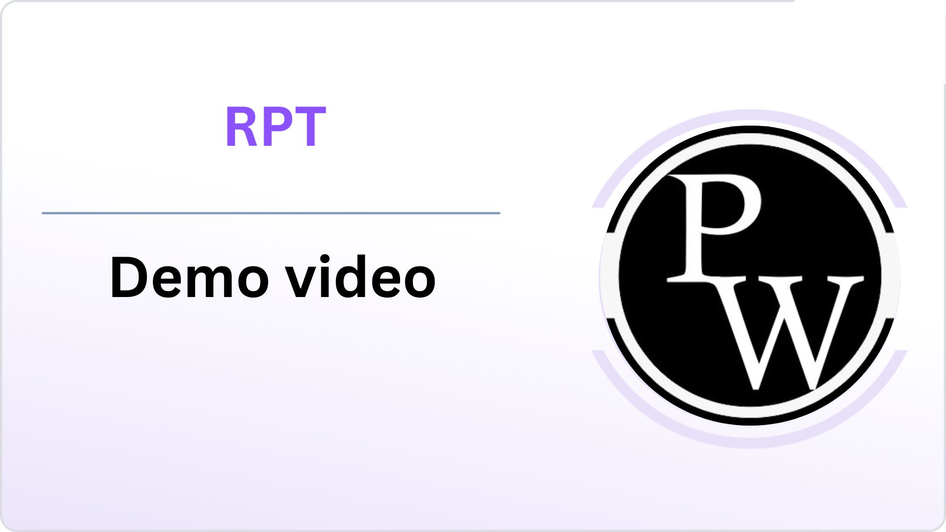 RPT Demo video