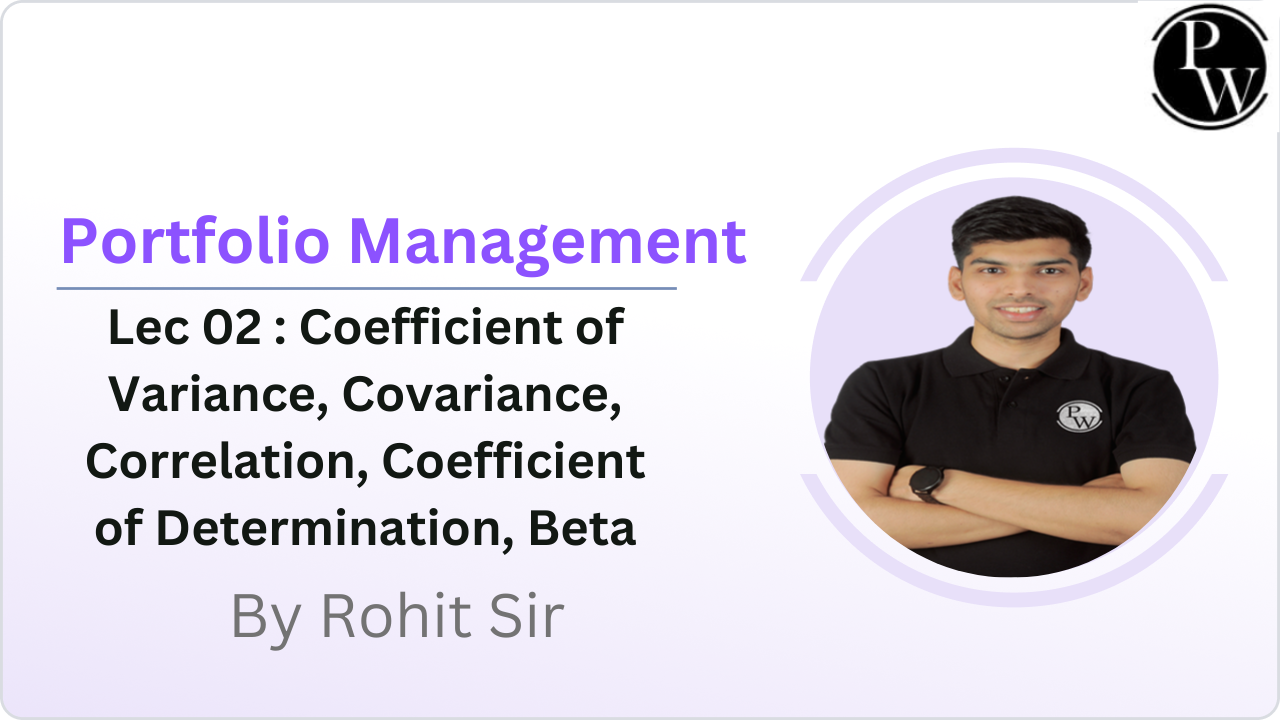 Portfolio Management 02 : Coefficient of Variance || Covariance || Correlation || Coefficient of Determination || Beta