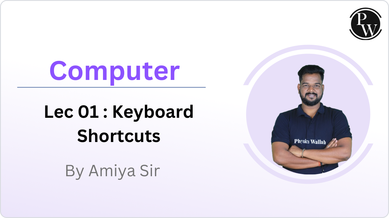 Computer 01 : Keyboard Shortcuts 