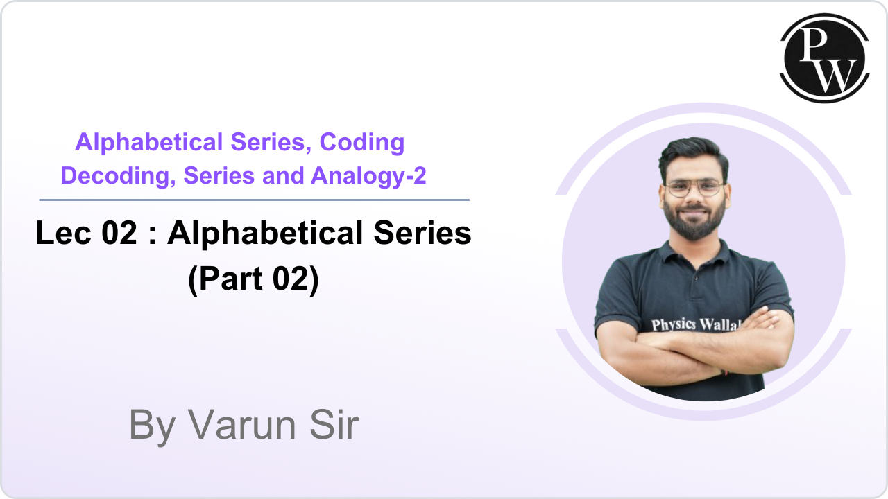 Alphebetical Series,Coding Decoding,Series and Analogy 02 : Coding Decoding