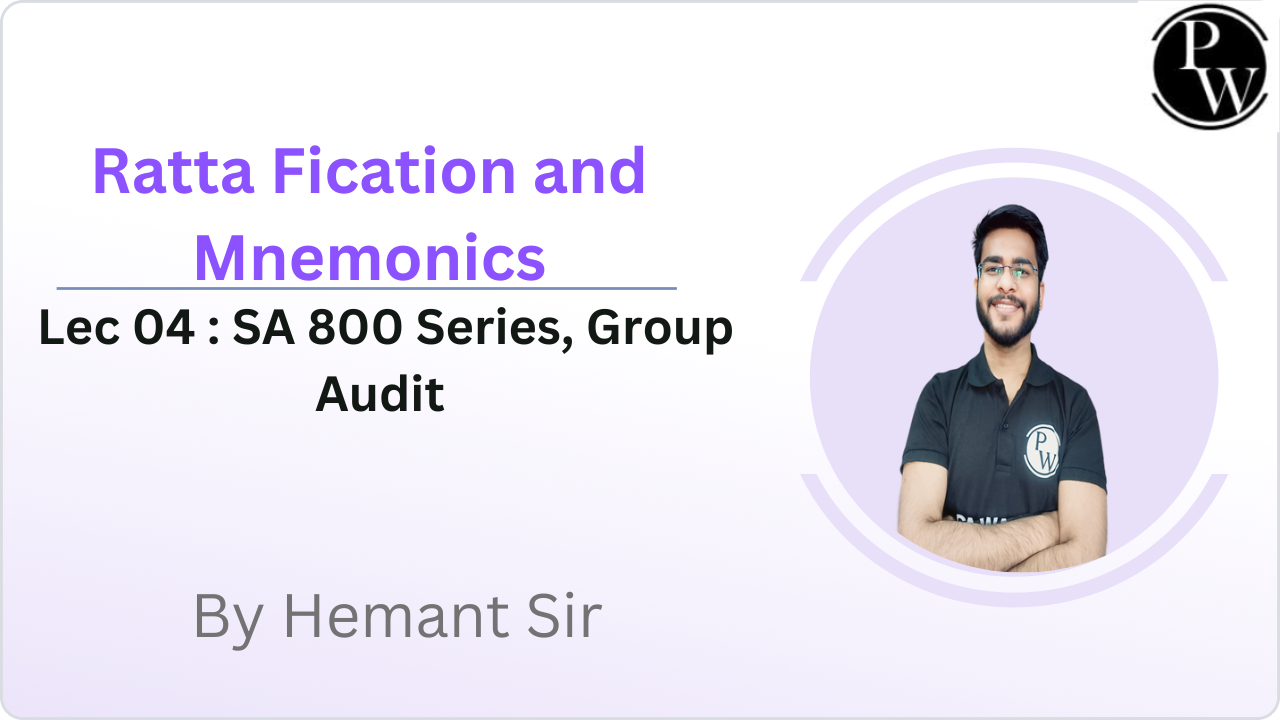 Ratta Fication and Mnemonics 04 : SA 800 Series || Group Audit