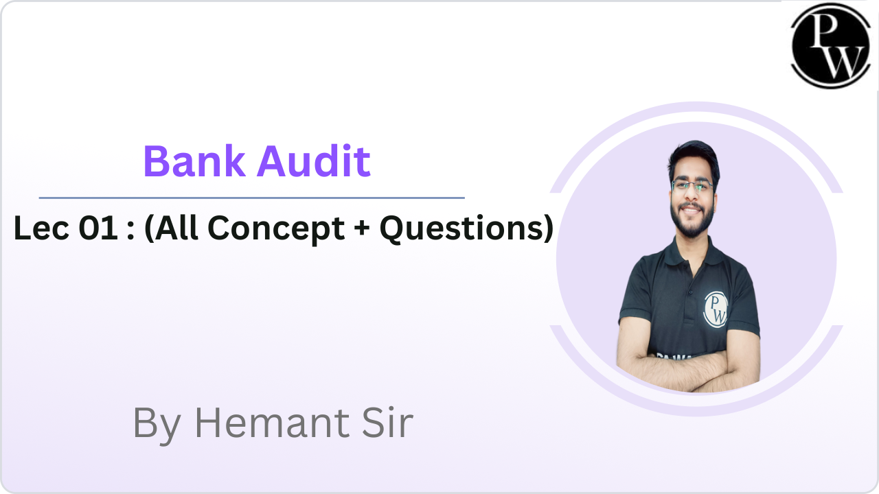 Bank Audit 01 : (All Concept + Questions) || Video Only