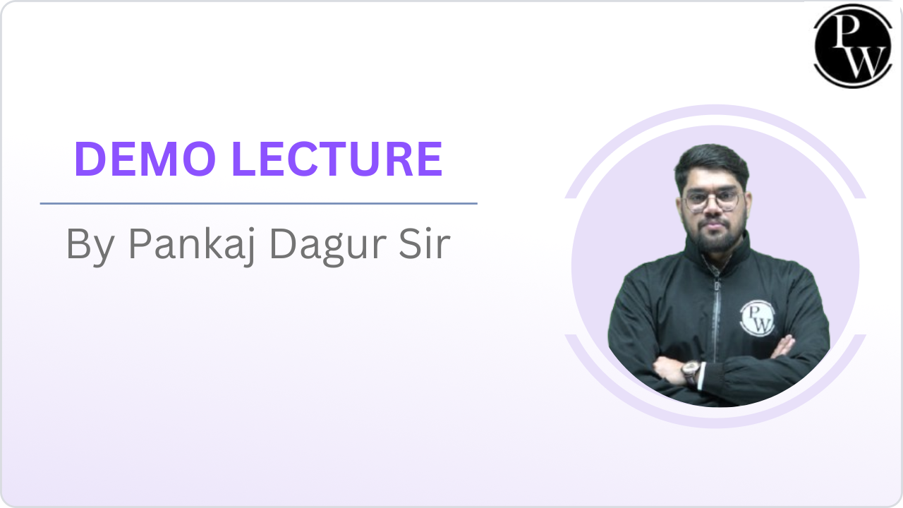 Demo Lecture : Pankaj Dagur Sir