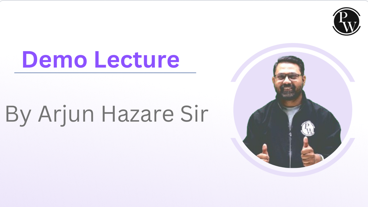  Demo Lecture : Arjun Hajare Sir