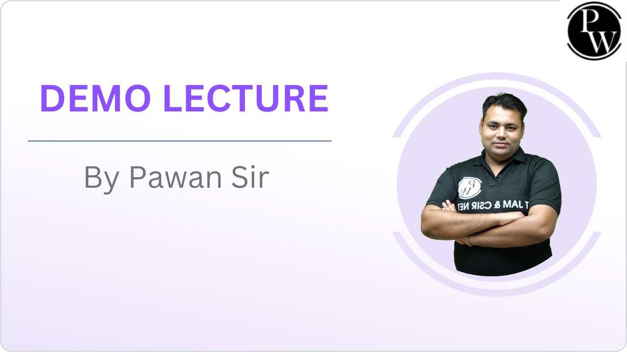  Demo Lecture : Pawan Sir
