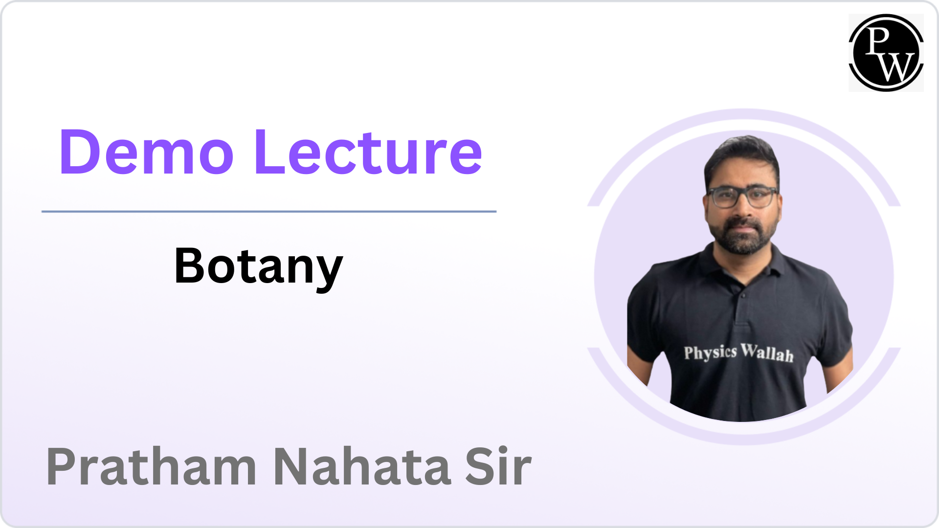 Demo Lecture by Pratham Nahata Sir