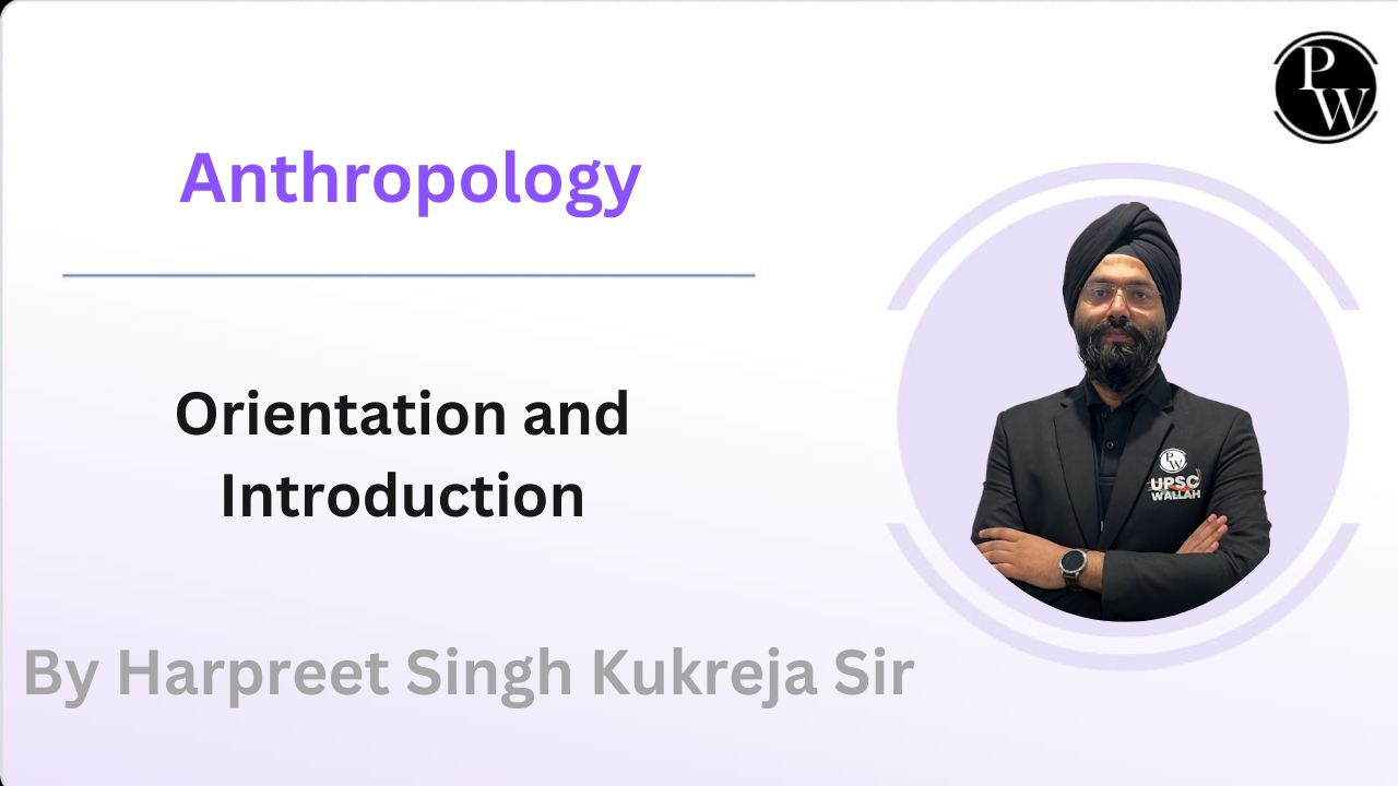 Anthropology : Orientation and Introduction || (Rescheduled @ 06:45 PM)