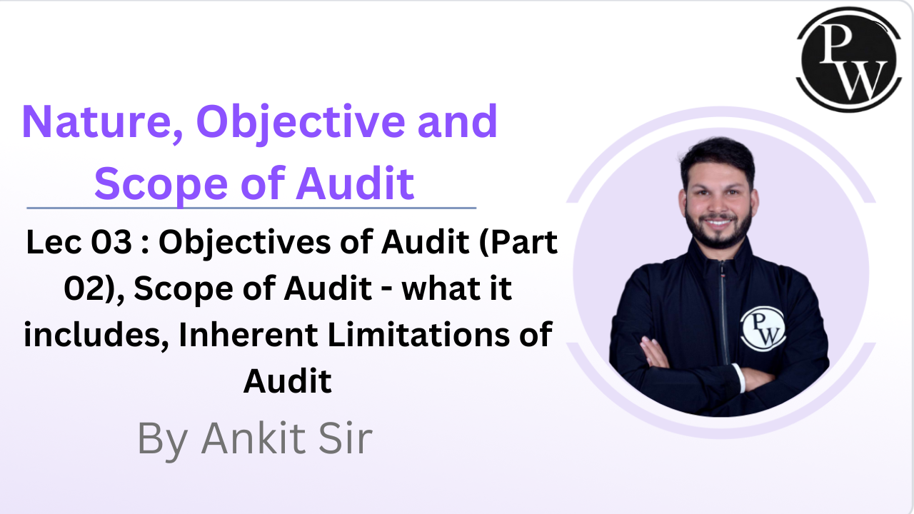 Nature, Objective and Scope of Audit 03 : Objectives of Audit (Part 02) || Scope of Audit - what it includes || Inherent Limitations of Audit