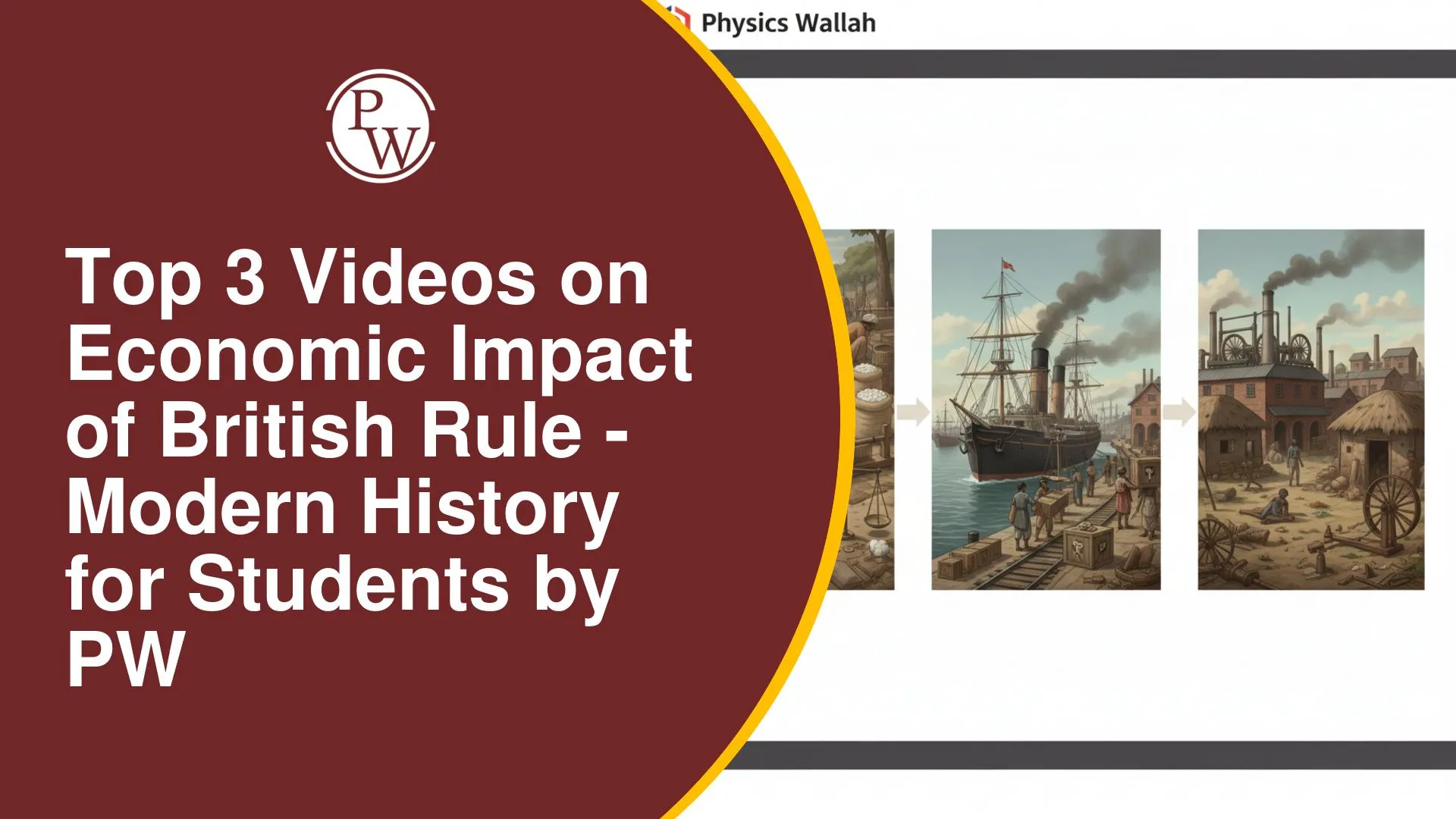 Top 3 Videos on Economic Impact of British Rule - Modern History by PW
