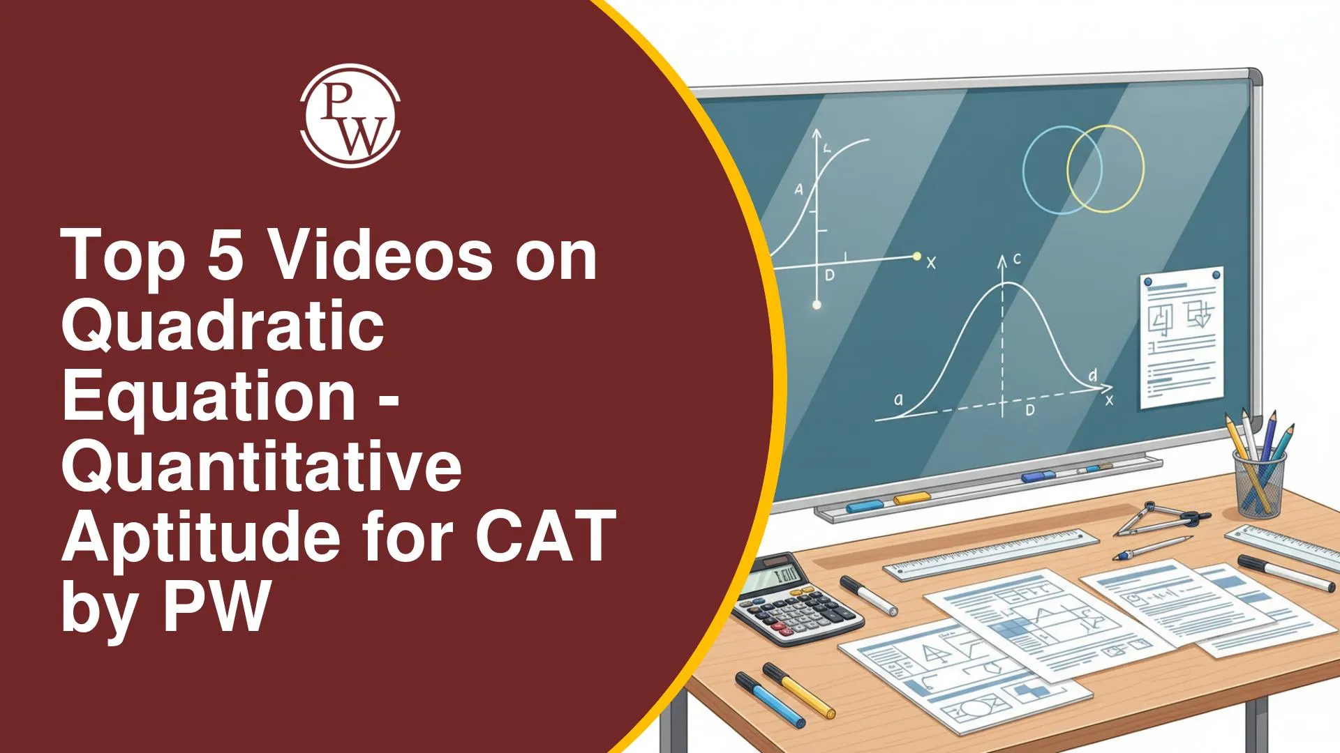 Top 5 Videos on Quadratic Equations for CAT Quantitative Aptitude by PW
