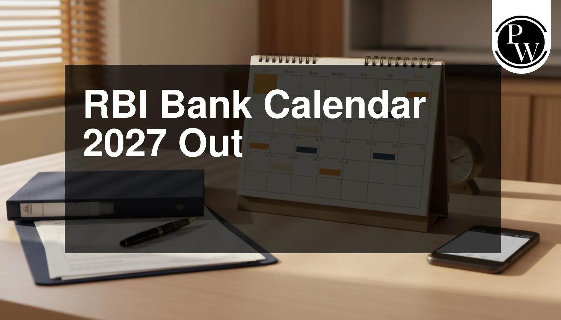 RBI Bank Calendar 2027 Out