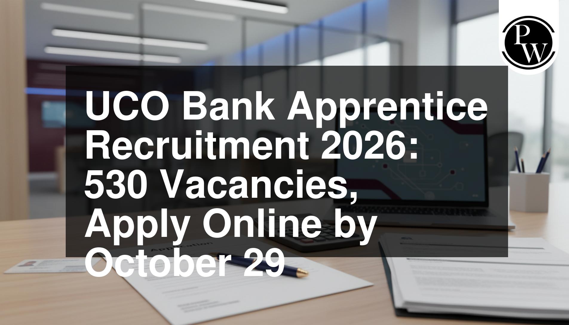 UCO Bank Apprentice Recruitment 2026: 530 Vacancies, Apply by Oct 29