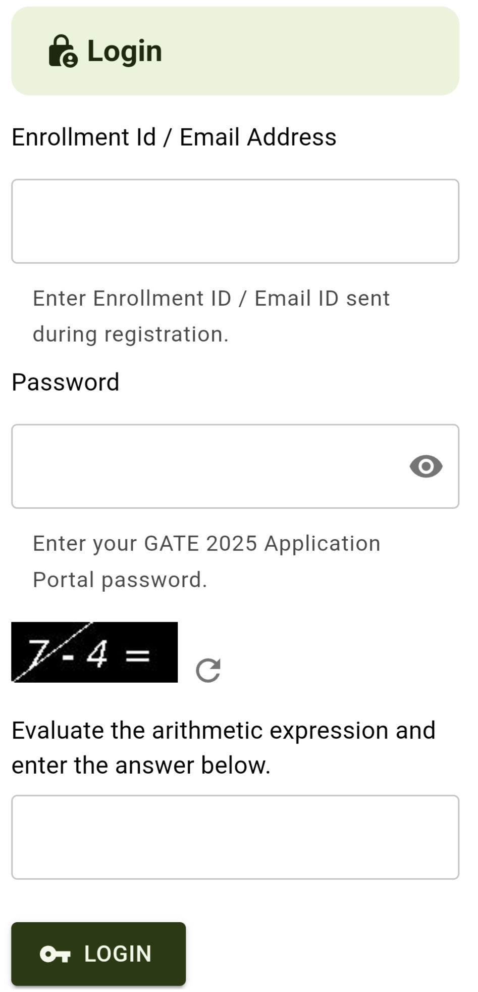 GATE Admit Card 2025 Login
