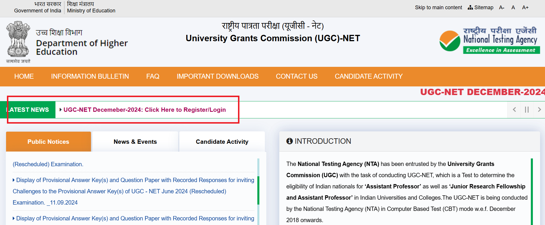 UGC NET Application Form 2024