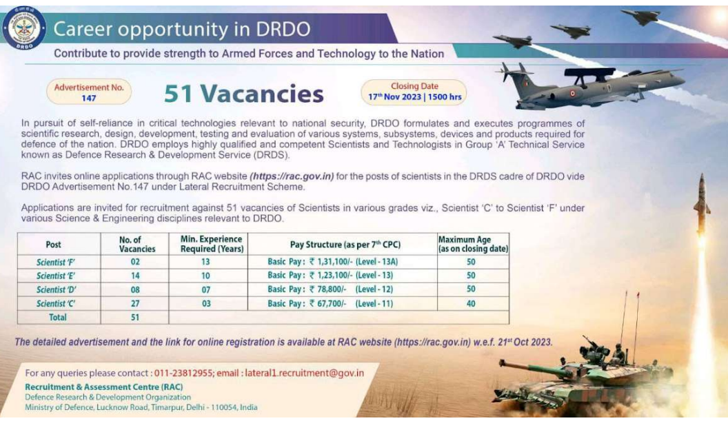DRDO Recruitment 2023 Notification