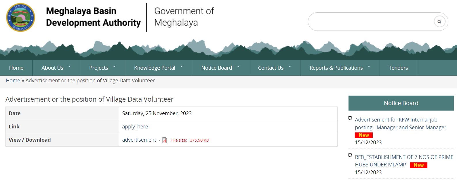 MBMA Village Data Volunteer Recruitment 2023