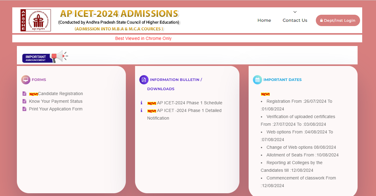 AP ICET Counselling Dates 2024 Announced