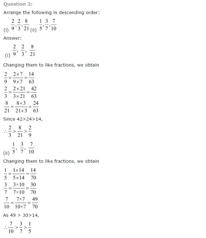 NCERT Solutions for Class 7 Maths Fractions and Decimals Exercise 2.1