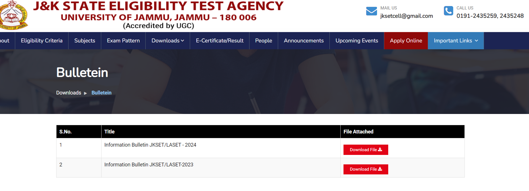 JKSET Exam Date 2024 