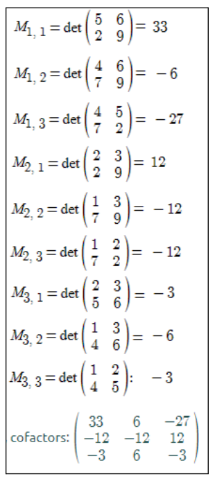 Inverse Matrix 3 x 3 Example