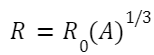 The radius of a nucleus