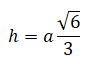 The height of a Regular Tetrahedron