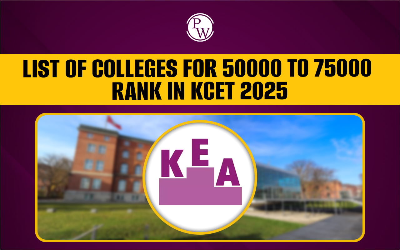 List of Colleges for 50000 to 75000 Rank in KCET 2025