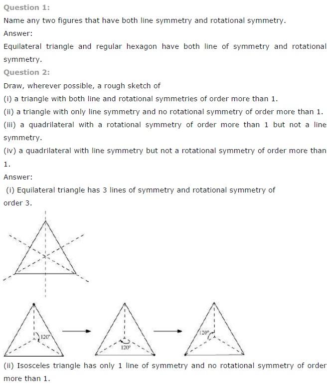 NCERT Solutions for Class 7 Maths Symmetry Exercise 14.4