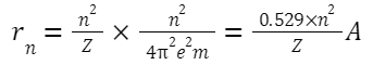 Formulas Related to Bohr's Model for the Hydrogen Atom