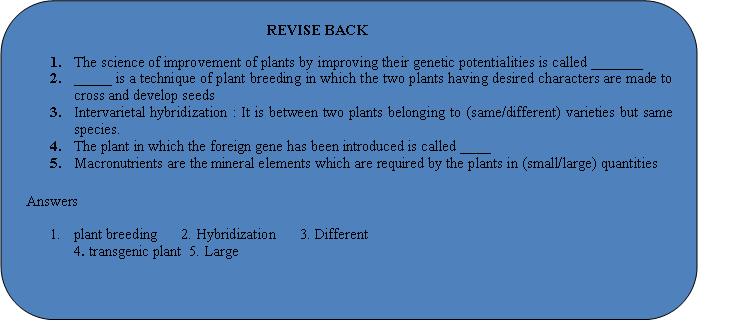 IMPROVEMENT IN CROP YIELD