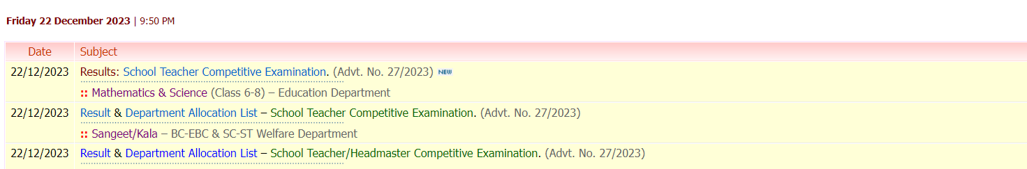 BPSC Teacher Result 2023