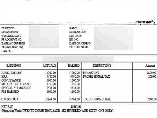 Delhi Police Constable Salary Slip 2023